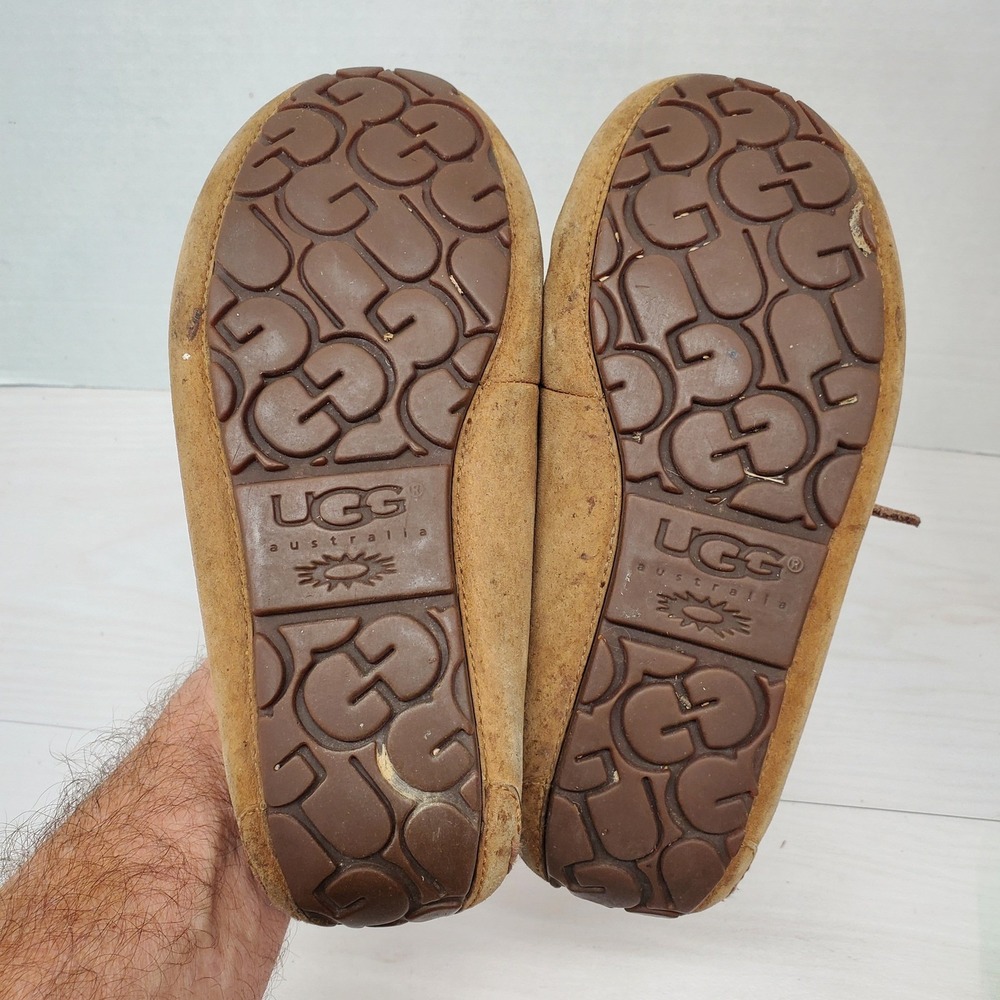 UGG Australia Ansley Moccasin Slippers Womens Size 7 Suede Leather Lined Loafers - Picture 15 of 16